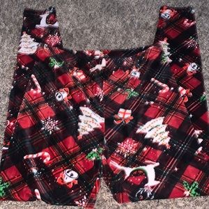 Christmas velvet leggings